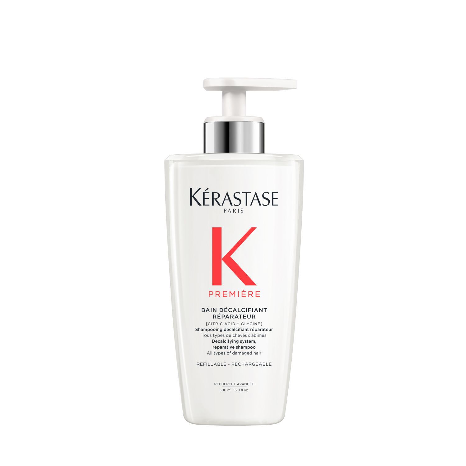 Bain 500ml Decalcifiant Reparateur Shampoo Nachfullbar