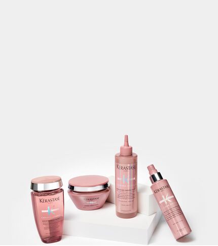 Die Produktreihe Chroma Absolu auf einem Glassockel.